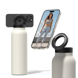 304 Stainless Steel Vacuum Cup Creative Magnetic Water Cup Insulated Sports Water Bottle With Straw Outdoor Insulated Water Mug With Magnetic Phone Holder